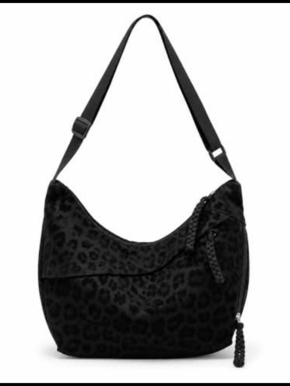 Leopard Print Crescent Hobo Crossbody Bag Adjustable Strap Everyday